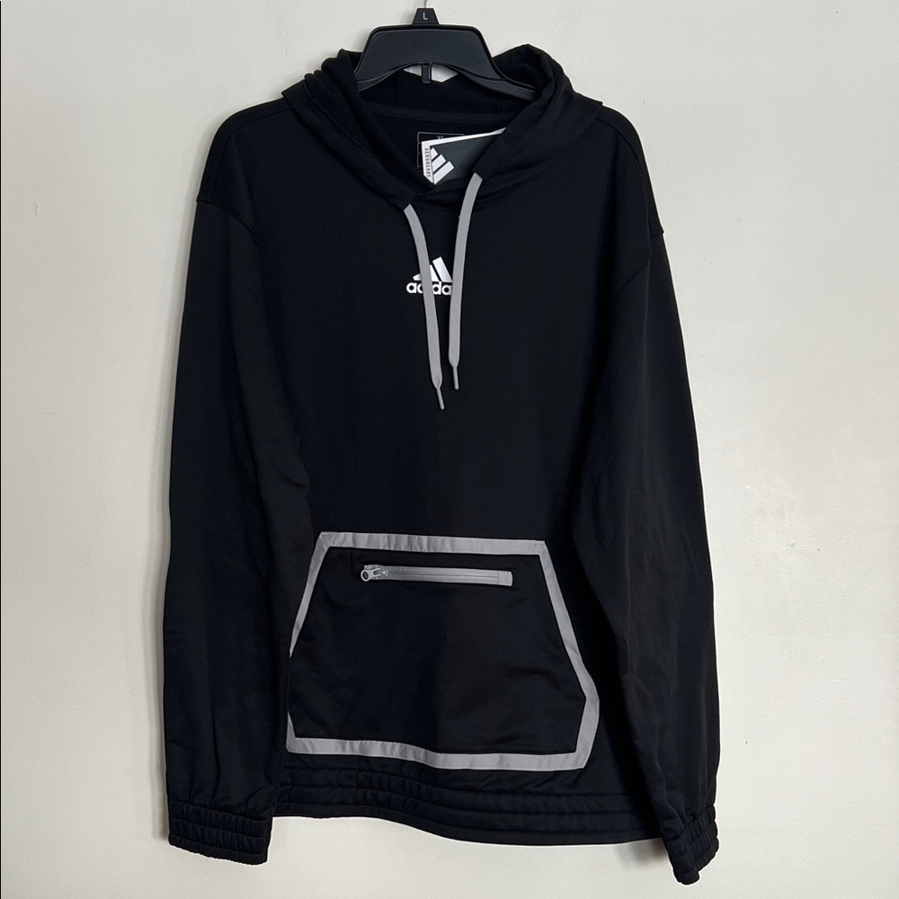NWT Adidas Black and Gray Men's Hoodie